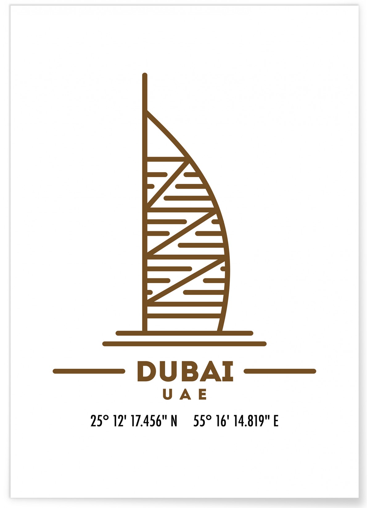 Poster Coordonnées Dubaï, L'AFFICHERIE