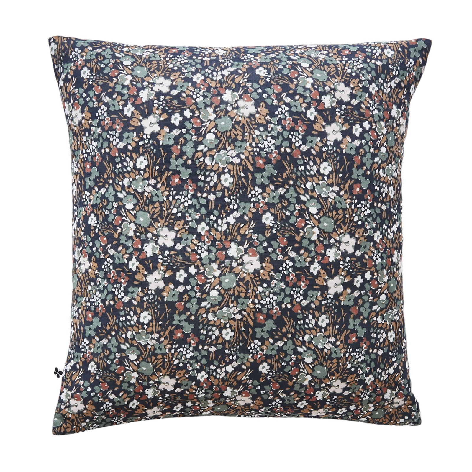 Taie d'oreiller gaze coton 60 x 60 cm Capucine bleu nuit, EDEN