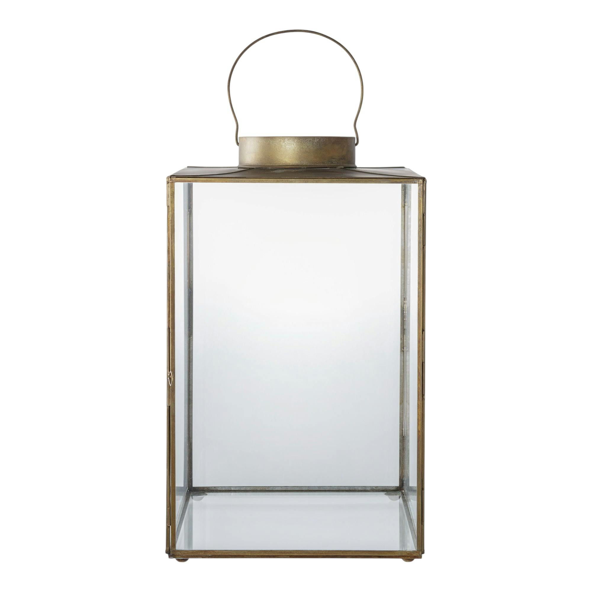 Lanterne décorative vintage verre et métal effet usé, PIER IMPORT