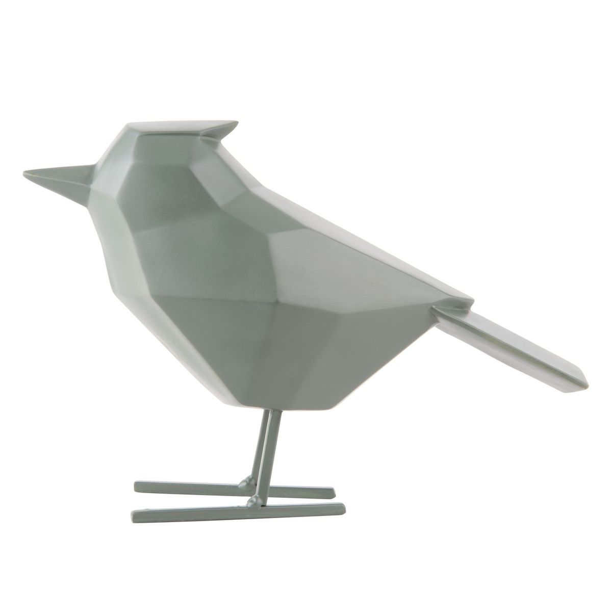 Oiseau en résine Blanc Mat Origami pt 