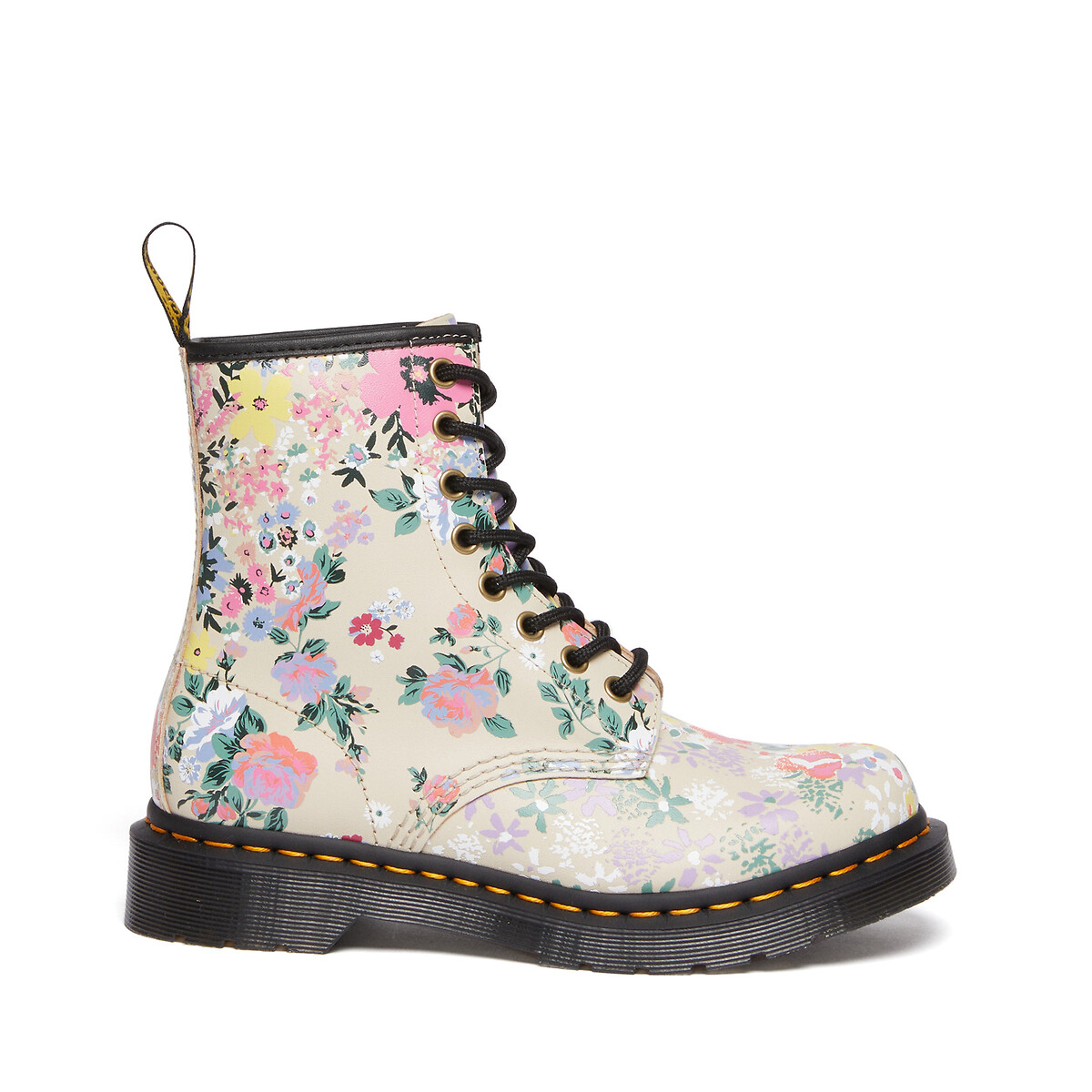 1460 Floral Mash Up Ankle Boots In Leather
