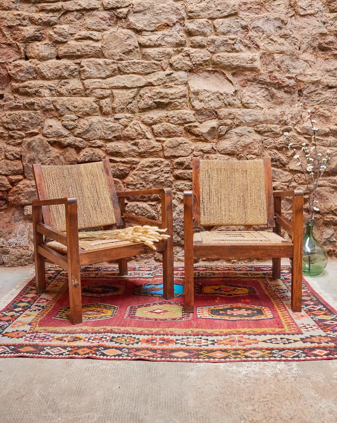 Paire de fauteuils en cordes des années 50 Ernest N°812 - Bon état, DEBONGOUT