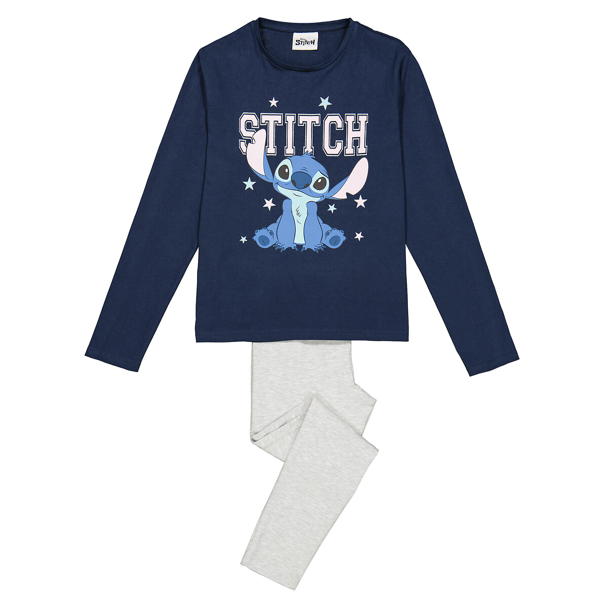 Pyjama stitch Stitch bleu marine/gris chiné