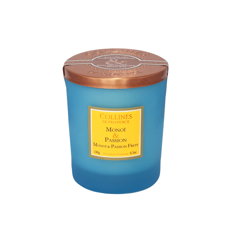 Bougie Parfumée Colorée MONOÏ & PASSION, COLLINES DE PROVENCE