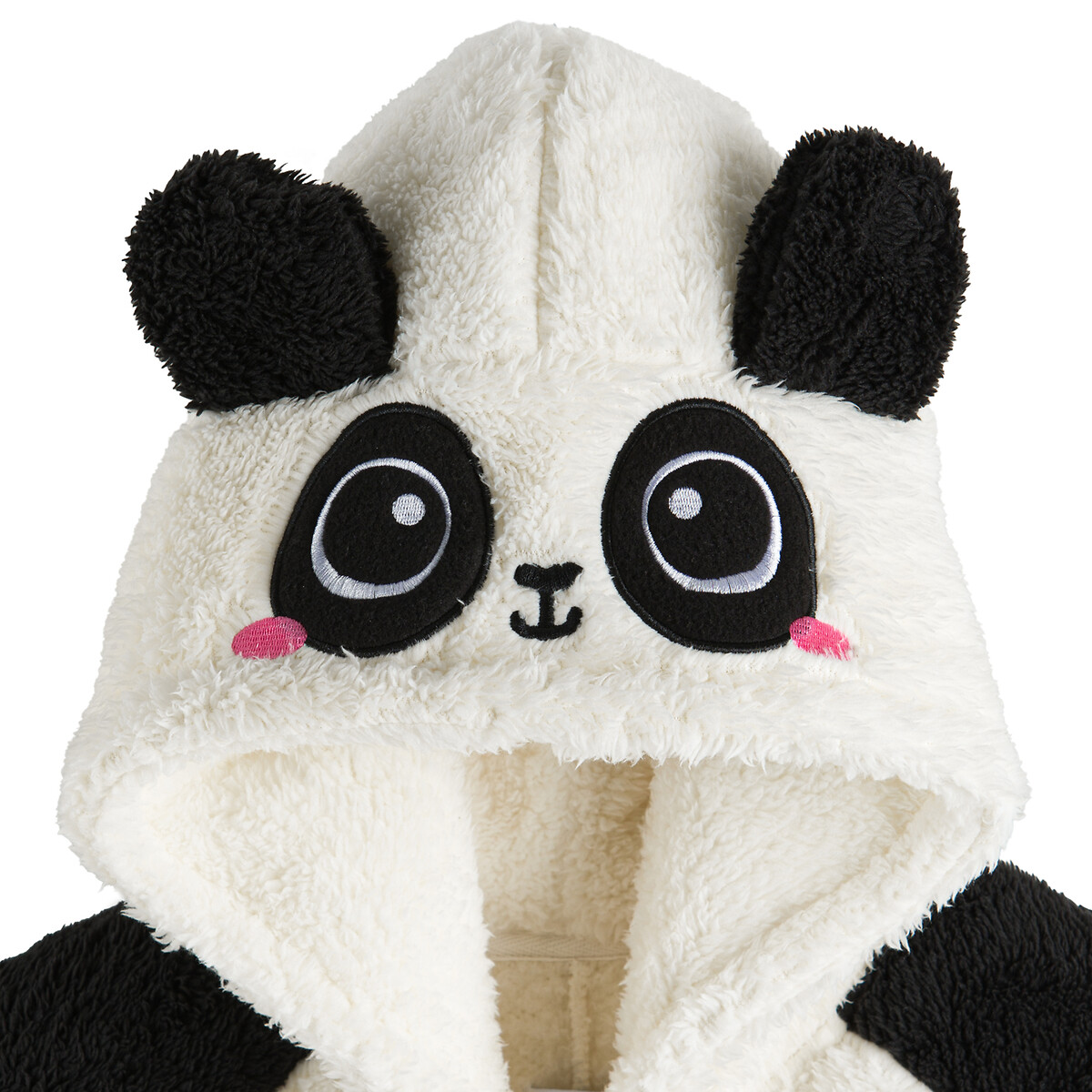 La | Collections mit kapuze fleece La Redoute aus Panda-overall Redoute ecru/schwarz