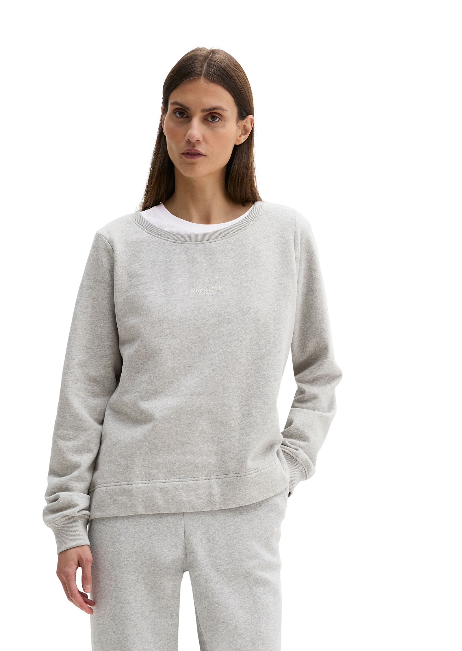 Sweat-shirt DfC relaxed garment-dyed avec surface peignée, MARC O'POLO