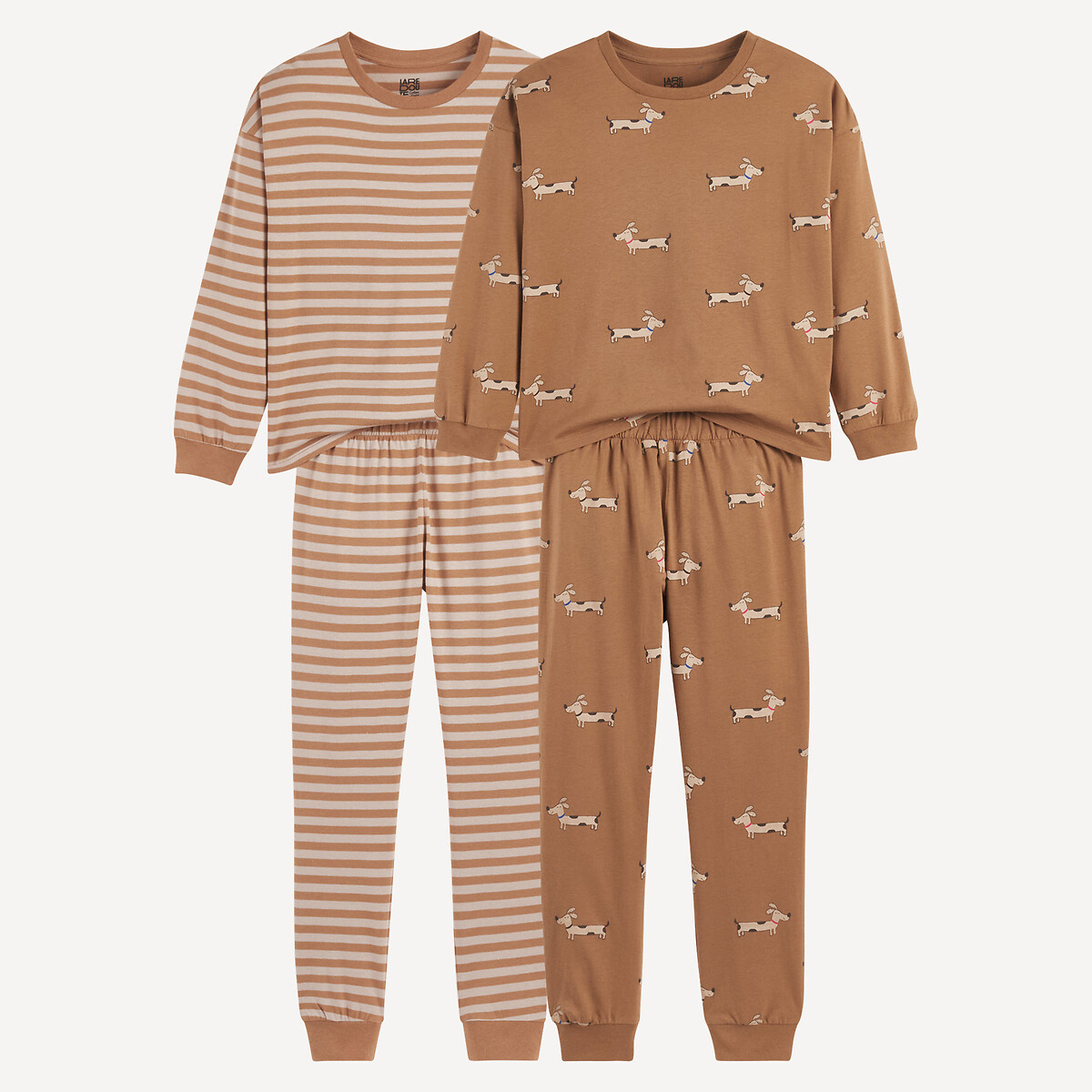 Lot de 2 pyjamas 1 rayé et 1 imprimé teckel