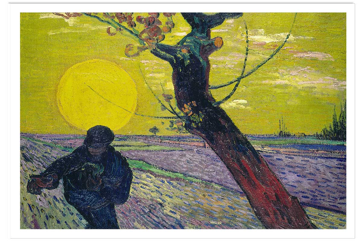 Poster Le semeur au soleil couchant - Vincent Van Gogh, HEXOA