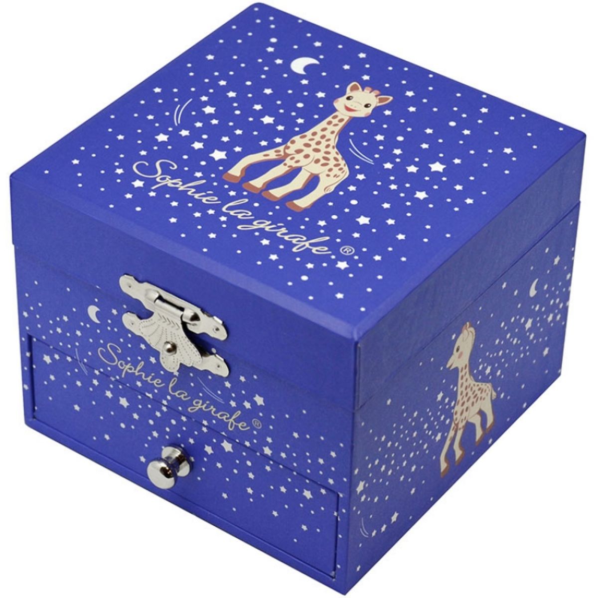 Petite boîte à musique bébé phosphorescente Sophie la Girafe Milky Way, TROUSSELIER