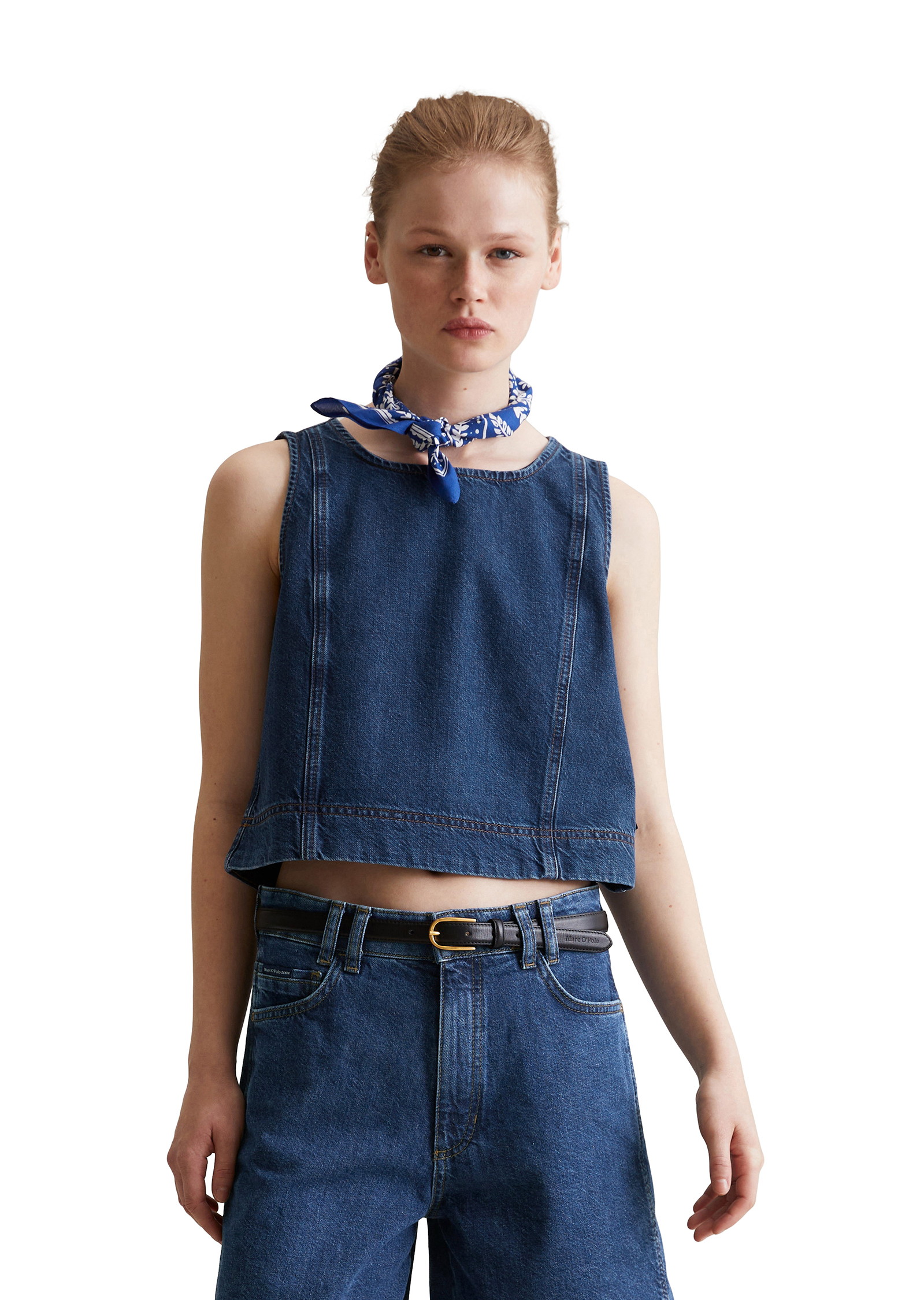 Top en jean cropped en pur coton organique, MARC O’POLO DENIM