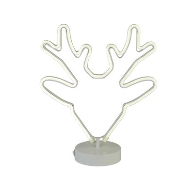 31cm White Neon Deer LED Light SO'HOME