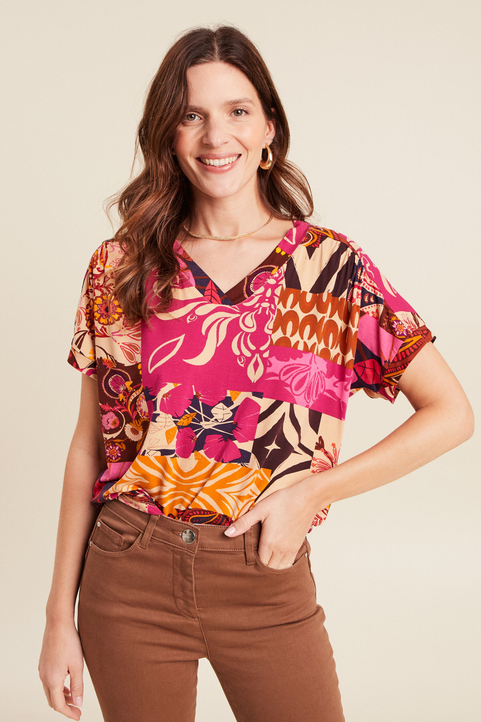 T-shirt col v manches courtes, BREAL