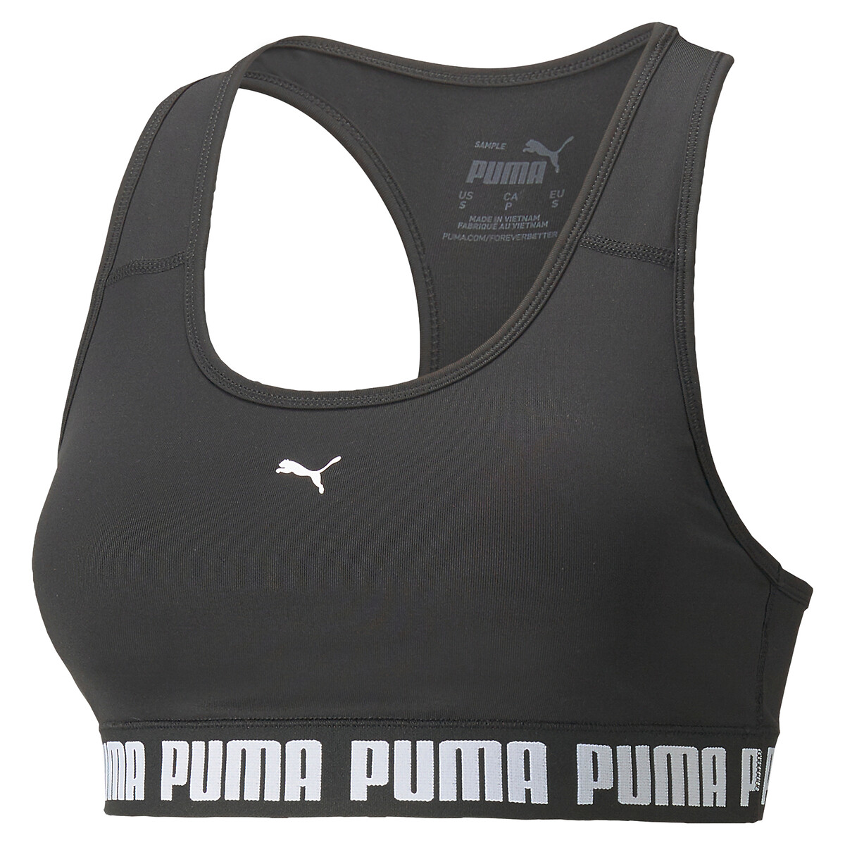 Medium impact sports bra, black, Puma