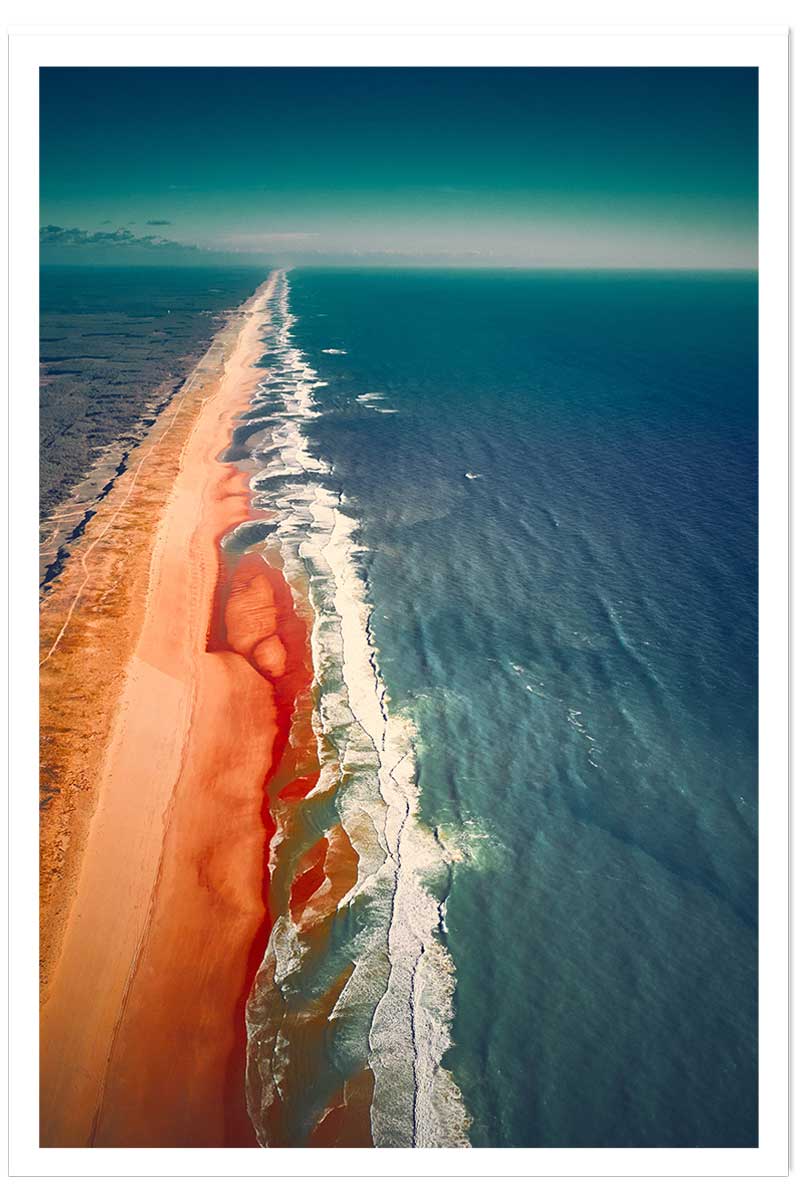 Affiche sentier de plage et banc de sable, HEXOA