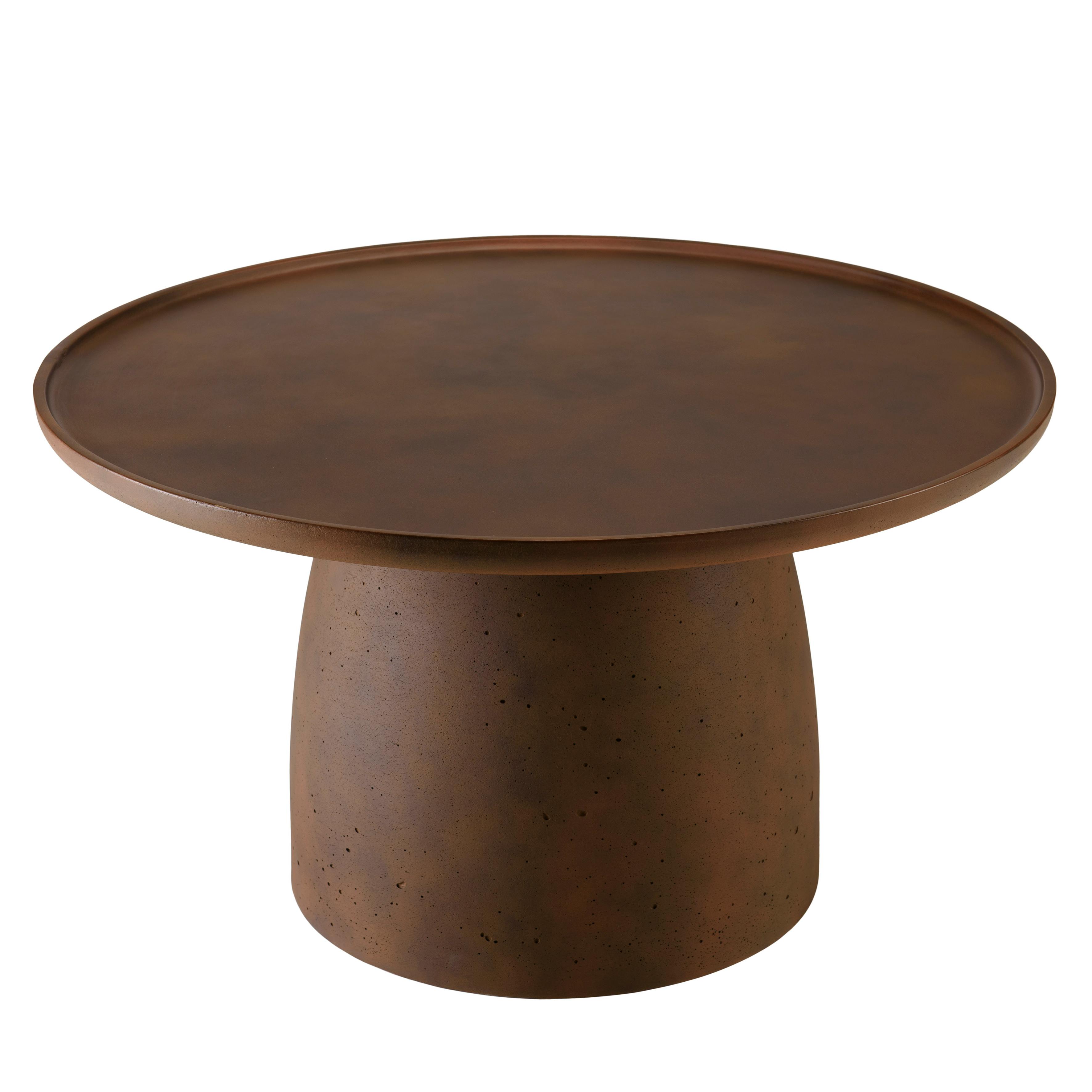 Table basse ronde en béton marron D80cm CALVI, PIER IMPORT
