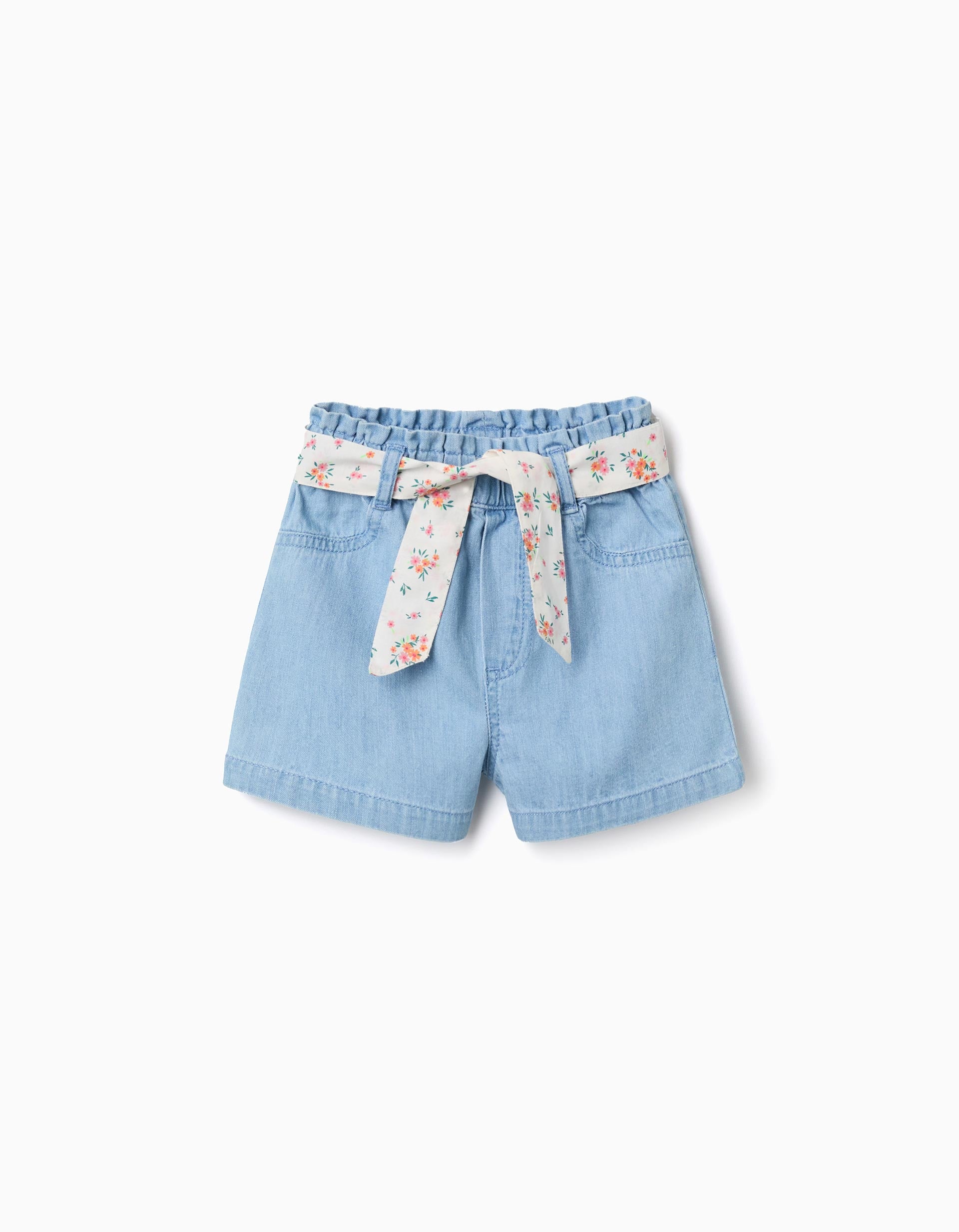 Short en jean avec ceinture à motif floral, ZIPPY