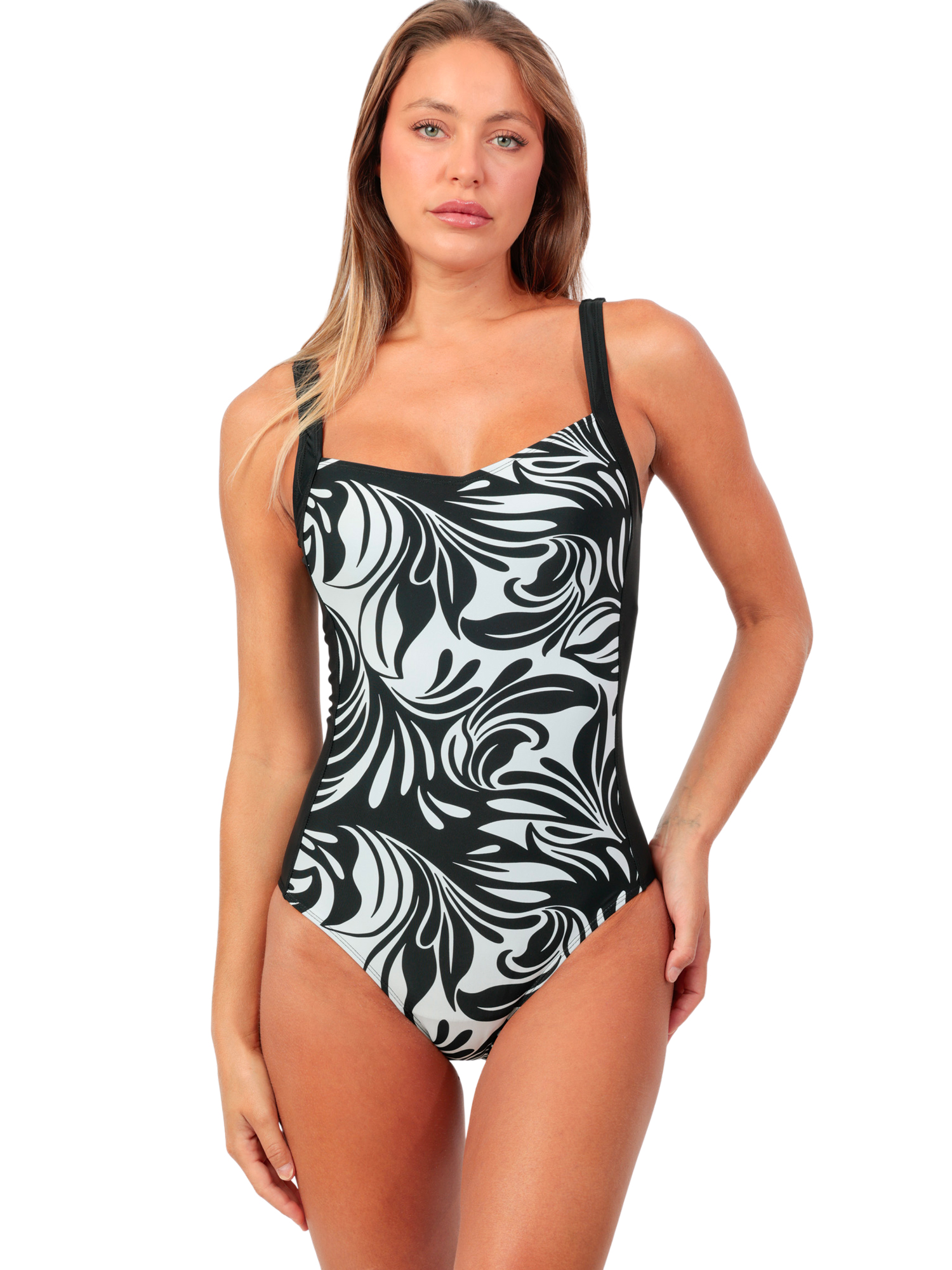 Maillot de bain une pièce shapewear Black And White, ADMAS