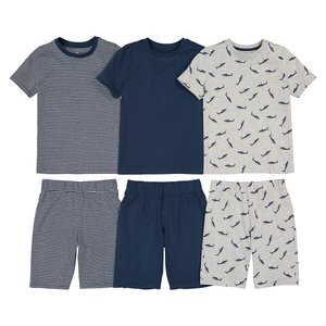 Set van 3 pyjashorts in katoen met haaienprint LA REDOUTE COLLECTIONS image