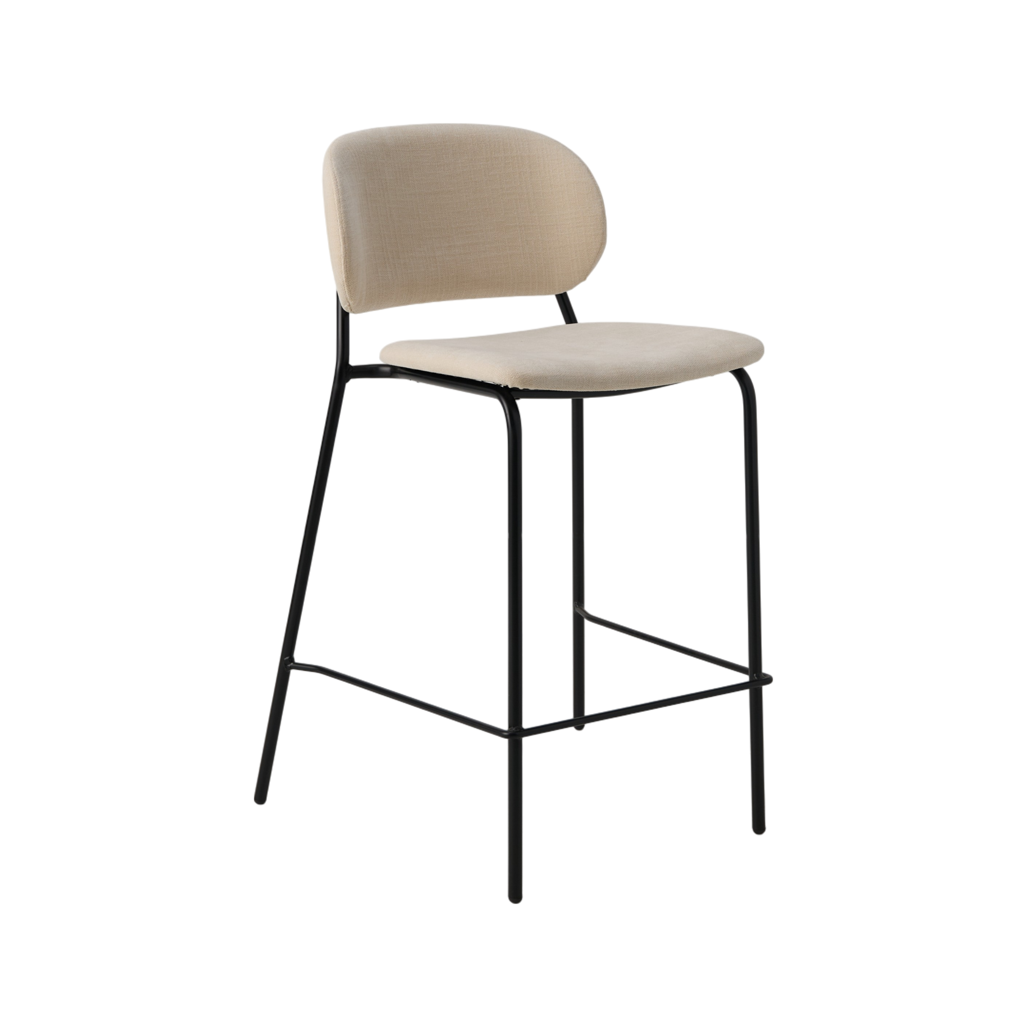 Chaise d'îlot 65 cm tissu et bois pieds métal - SOFIA, CAMIF