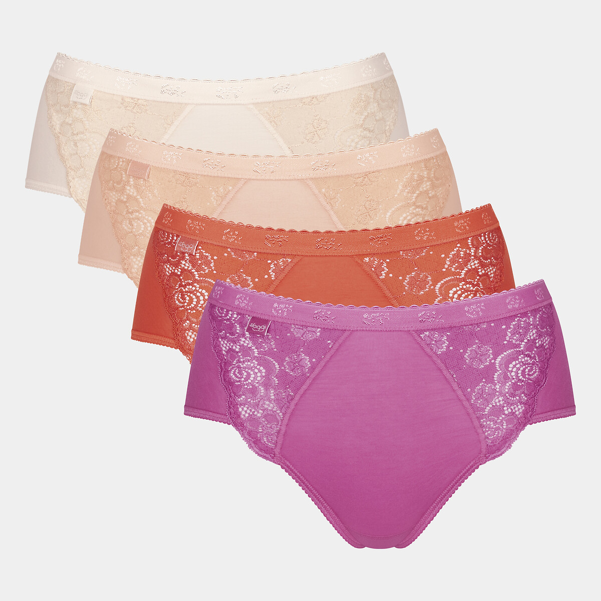 Pack of 4 Chic Midi Knickers in Cotton Mix
