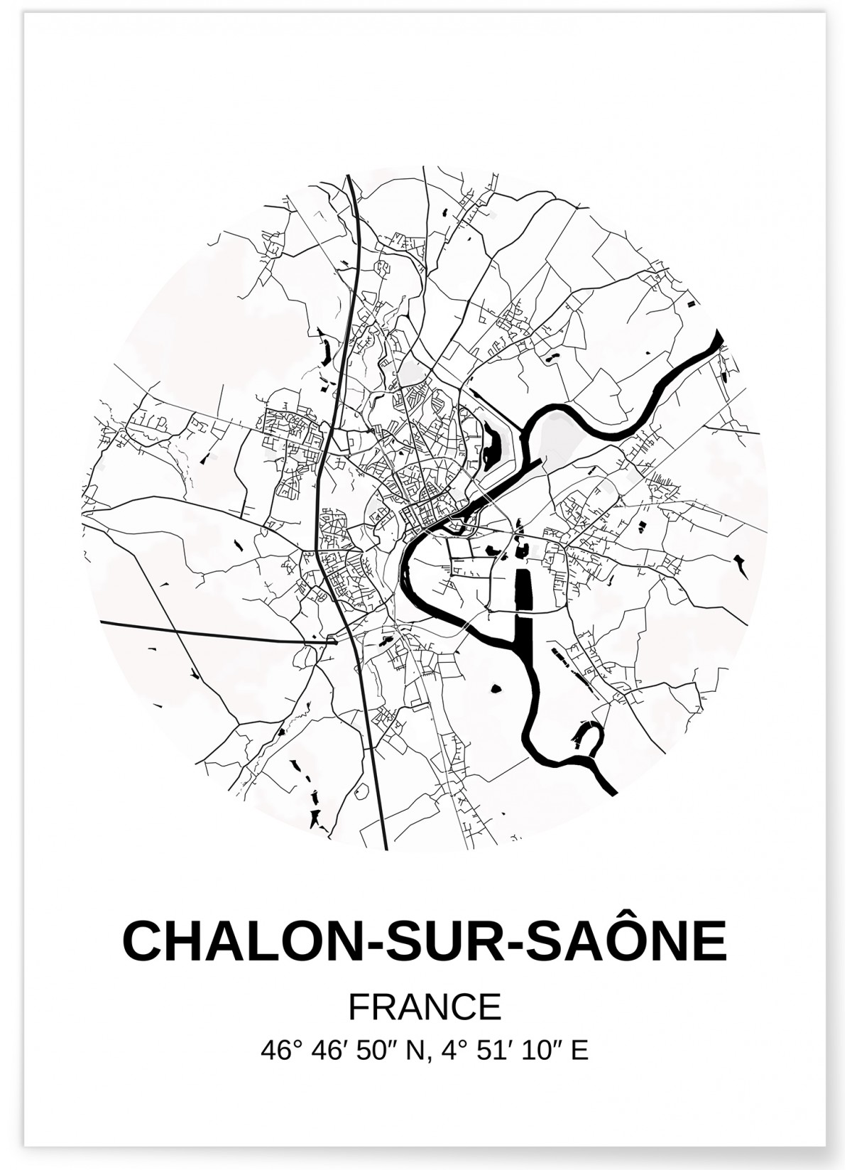 Affiche Carte Chalon-sur-Saône, L'AFFICHERIE