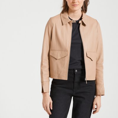 Darla Leather Collared Jacket OAKWOOD