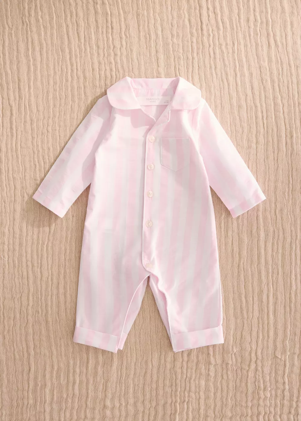 Pyjama grenouillère à rayures épaisses, MANGO HOME