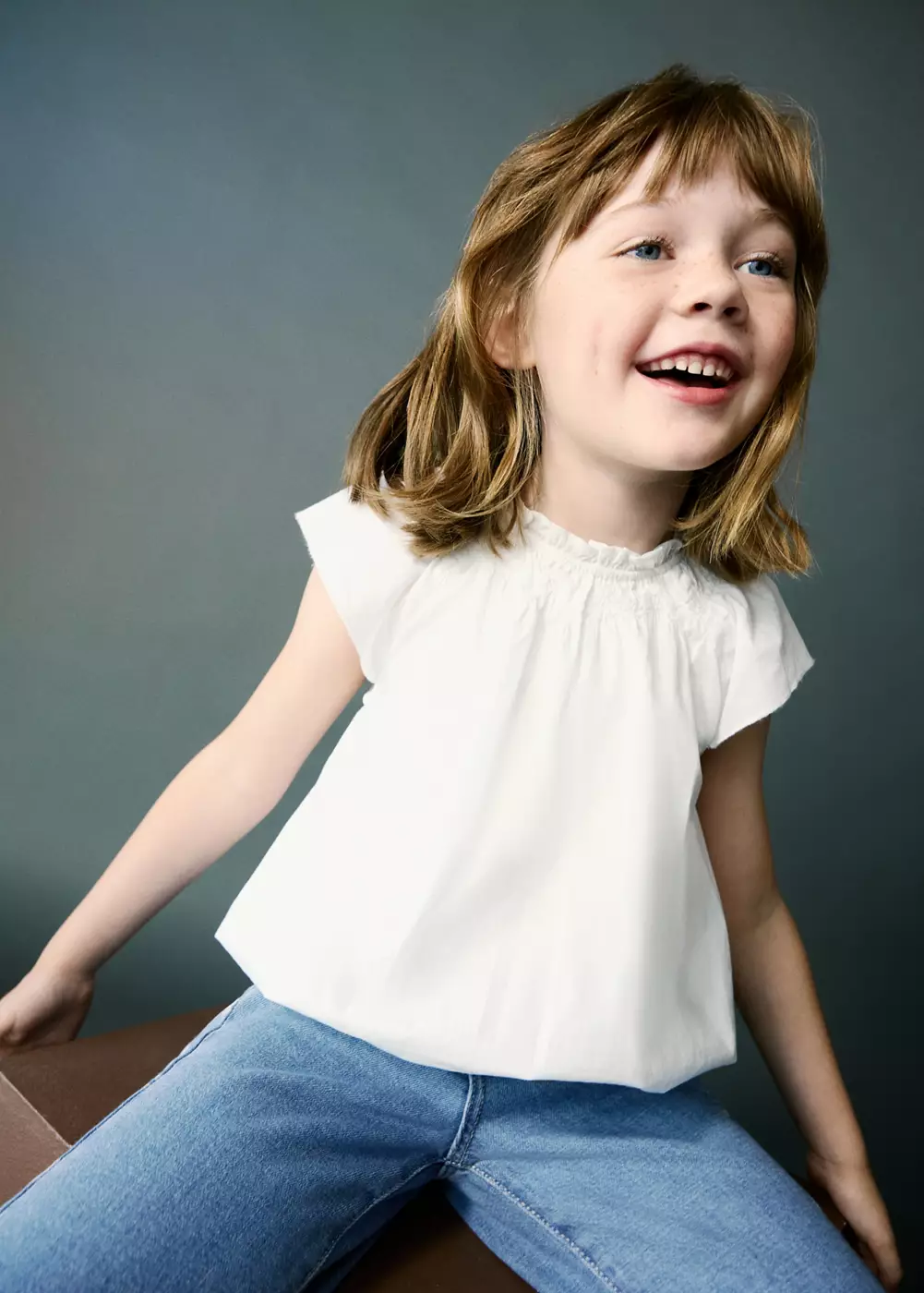 Blouse en coton à bas bouffant, MANGO BABY