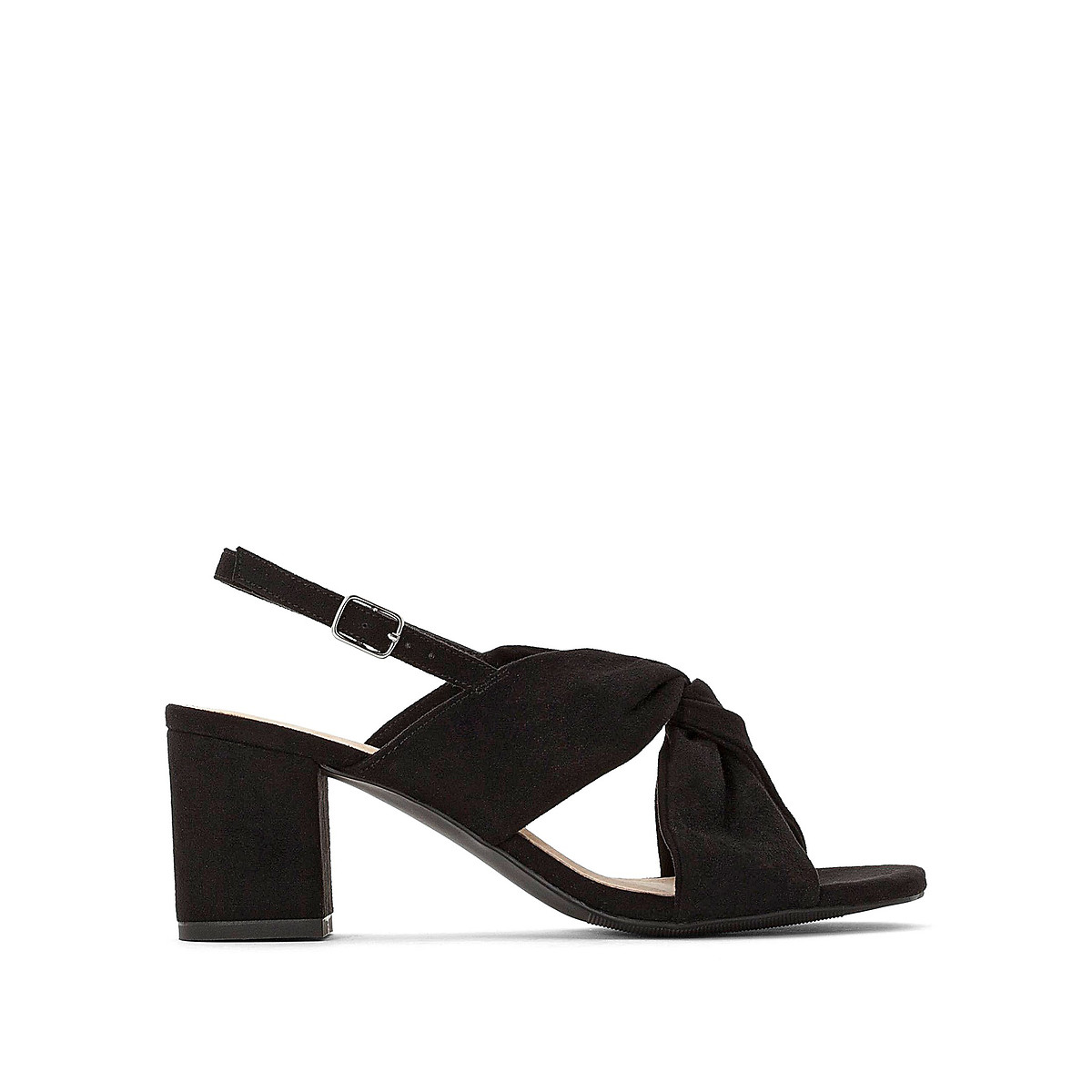 Crossover sandals with block heel black La Redoute Collections 