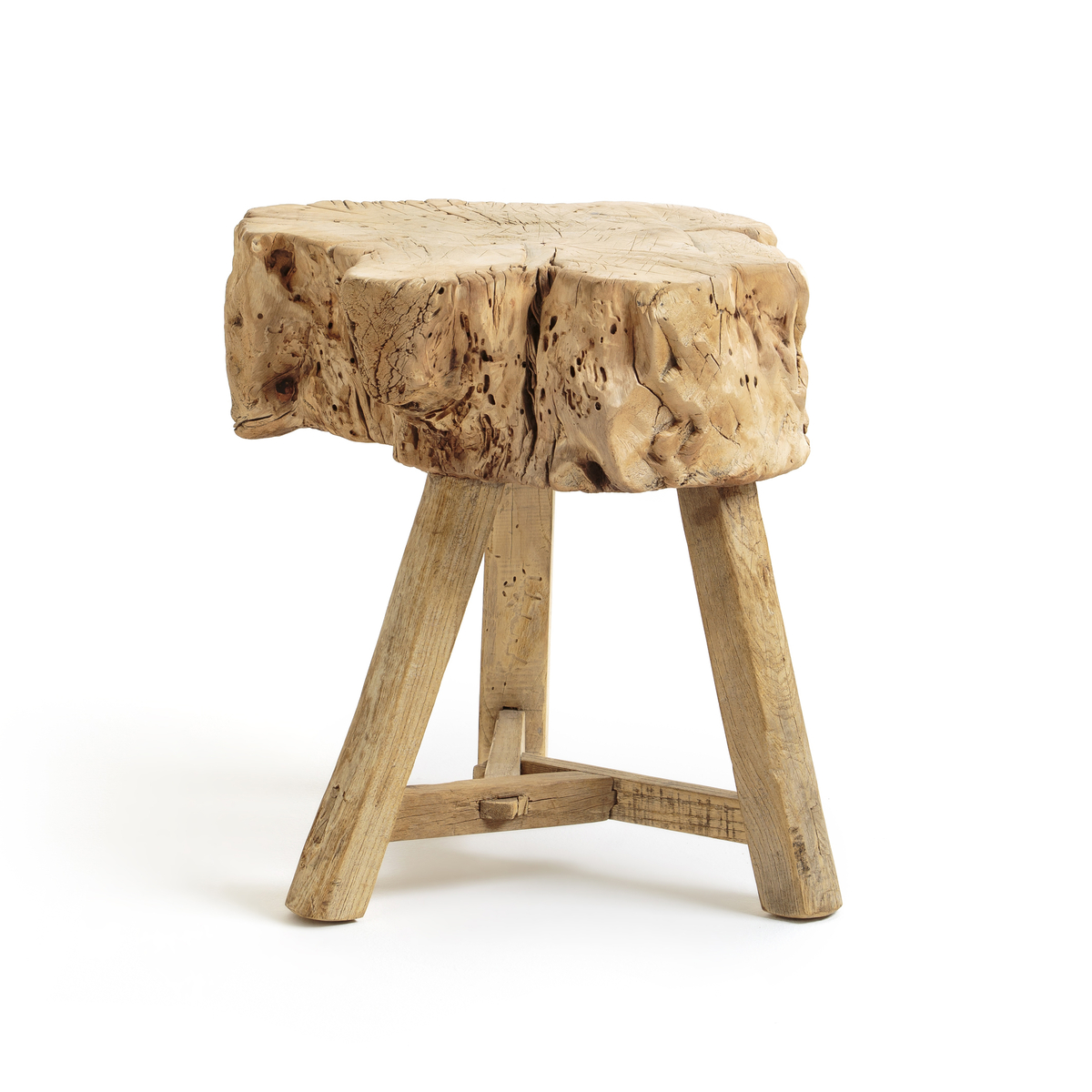 Product photograph of Sumiko Solid Elm Side Table from La Redoute UK.
