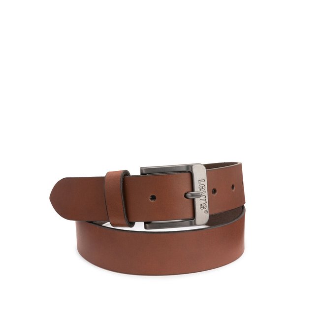 Free metal leather belt, brown, Levi's | La Redoute