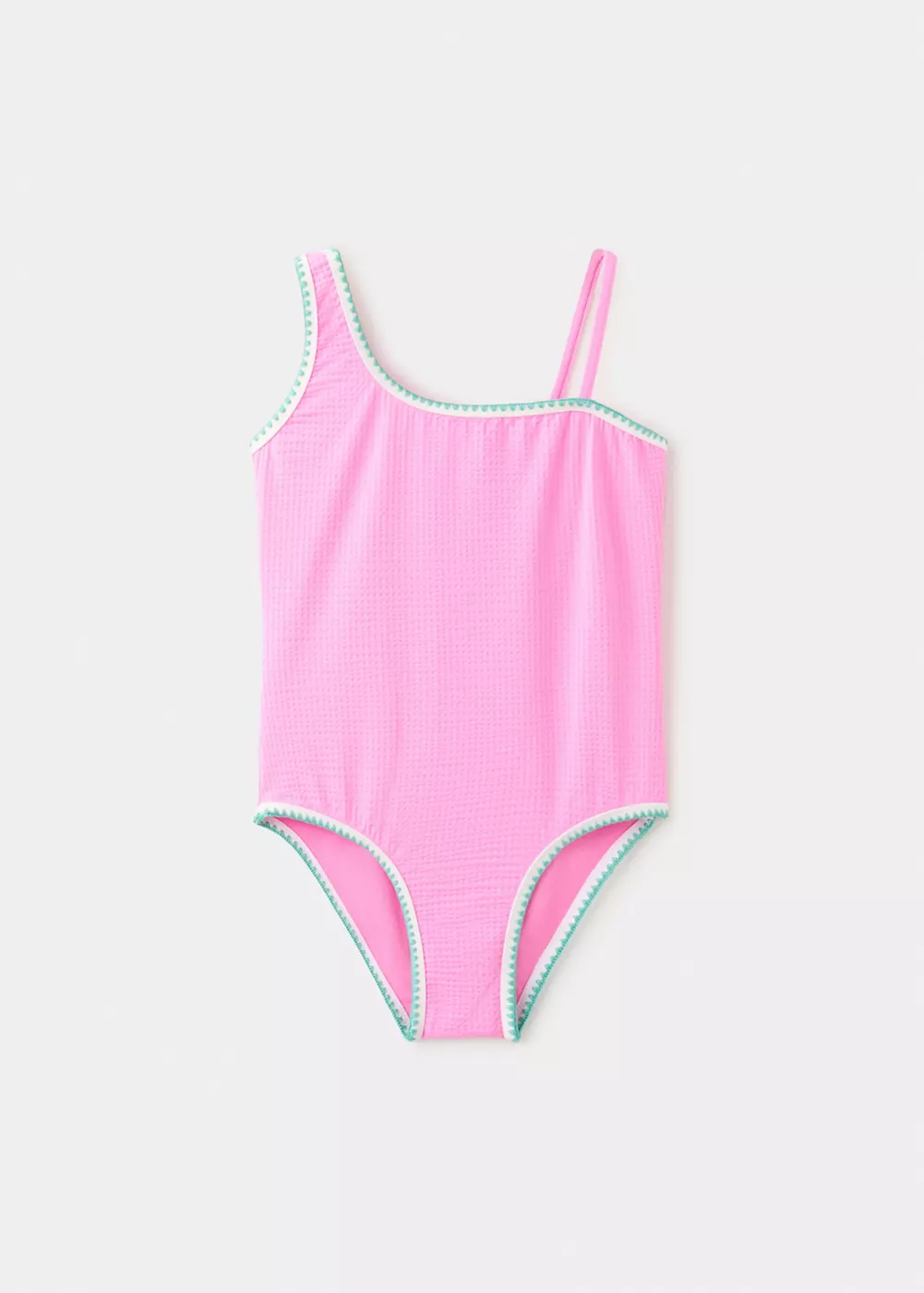 Maillot de bain asymétrique détails en contraste, MANGO KIDS