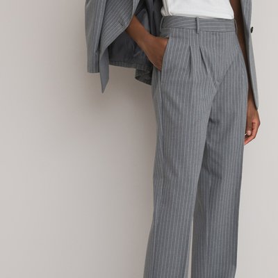 Tennis Stripe Trousers with Pleat Front, Length 30.5" LA REDOUTE COLLECTIONS