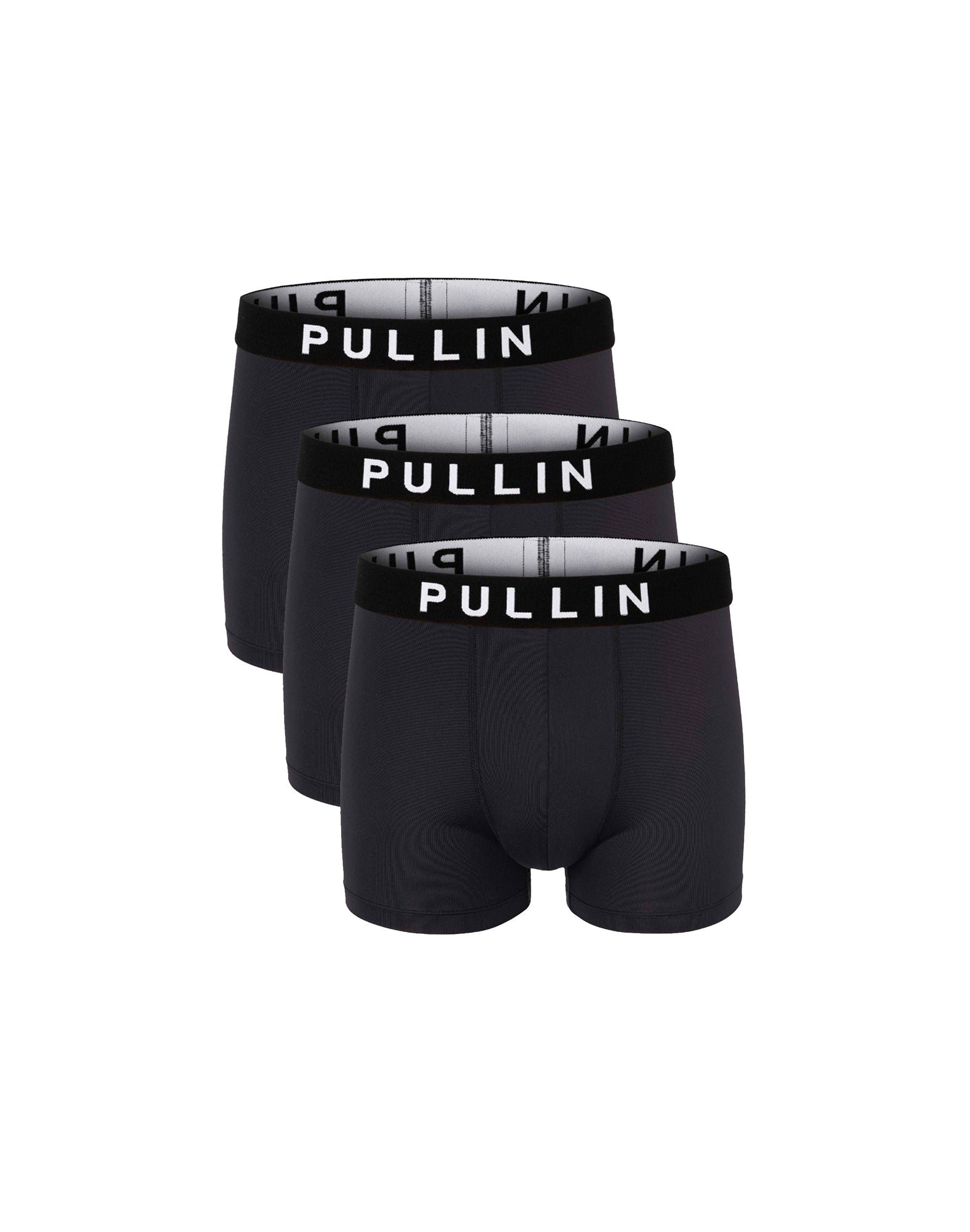 Lot 3 Boxers Courts Lycra Noirs, PULLIN