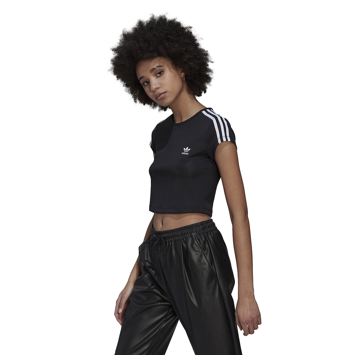 Canguro Noreste motivo Camiseta adicolor classics crop- 3 stripes negro Adidas Originals | La  Redoute