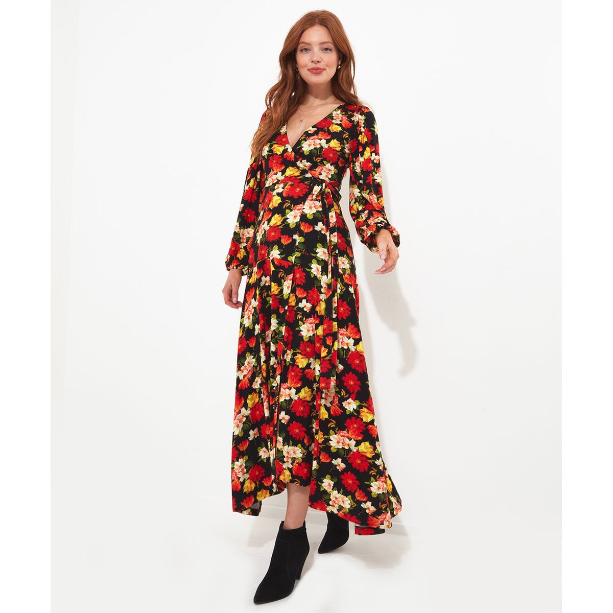 Robe maxi florale cache-coeur multicolore Joe Browns | La Redoute