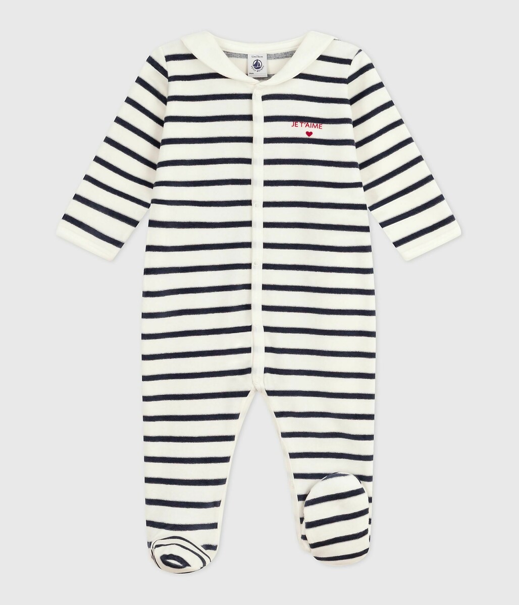 Pyjama en velours imprimé à rayures