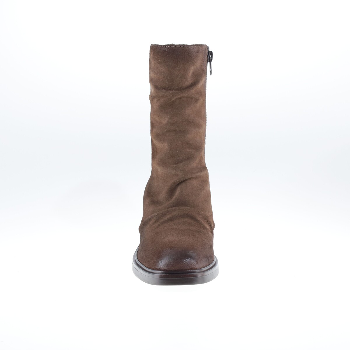 MJUS Botines de ante plisado con tacón ancho — photo 3