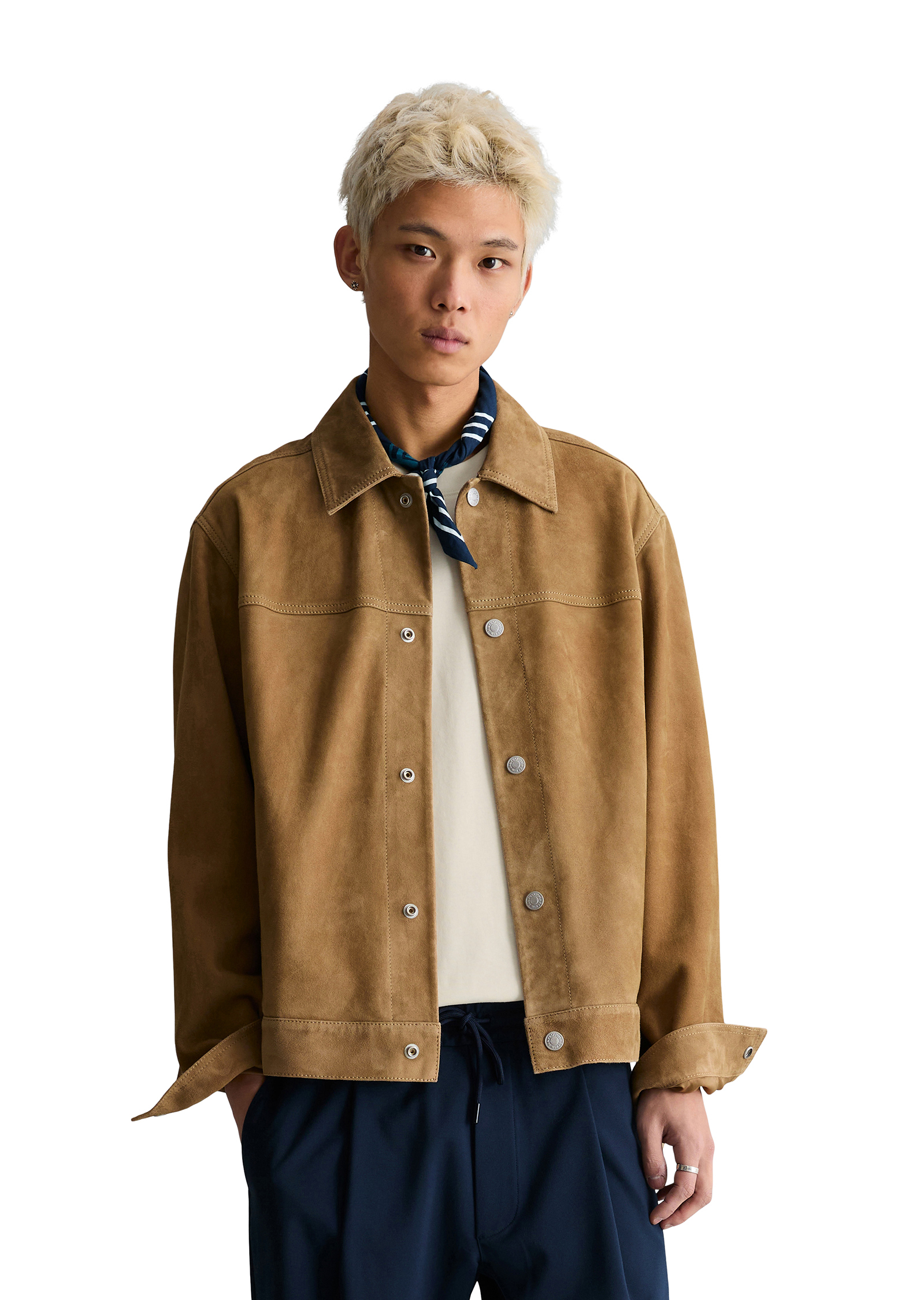 Veste en cuir régulière en cuir velours doux, MARC O’POLO DENIM
