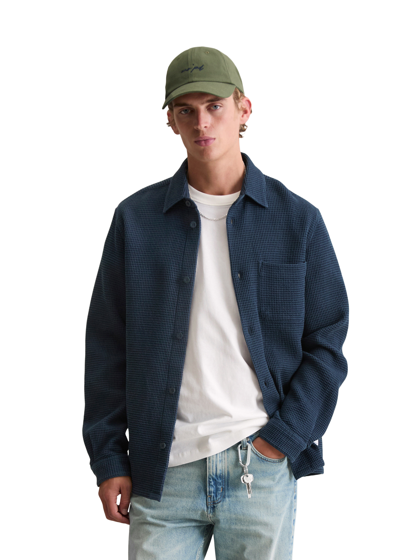 Chemise regular avec structure gaufrée, MARC O’POLO DENIM