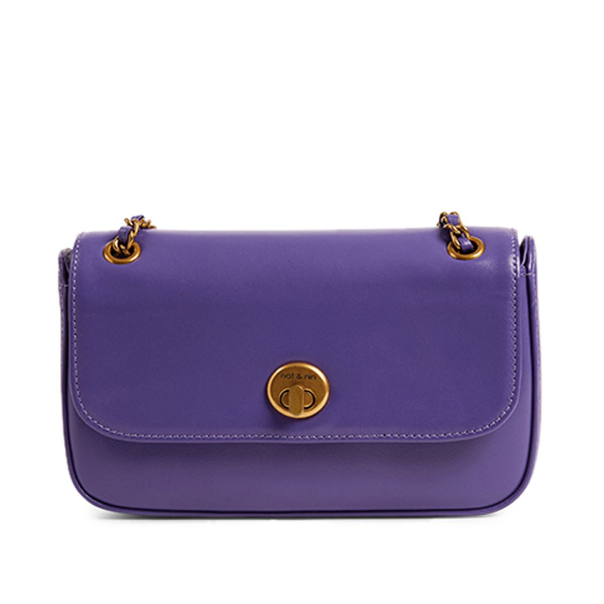 Sac à bandoulière en cuir avec chaîne MINI GRACE, NAT & NIN