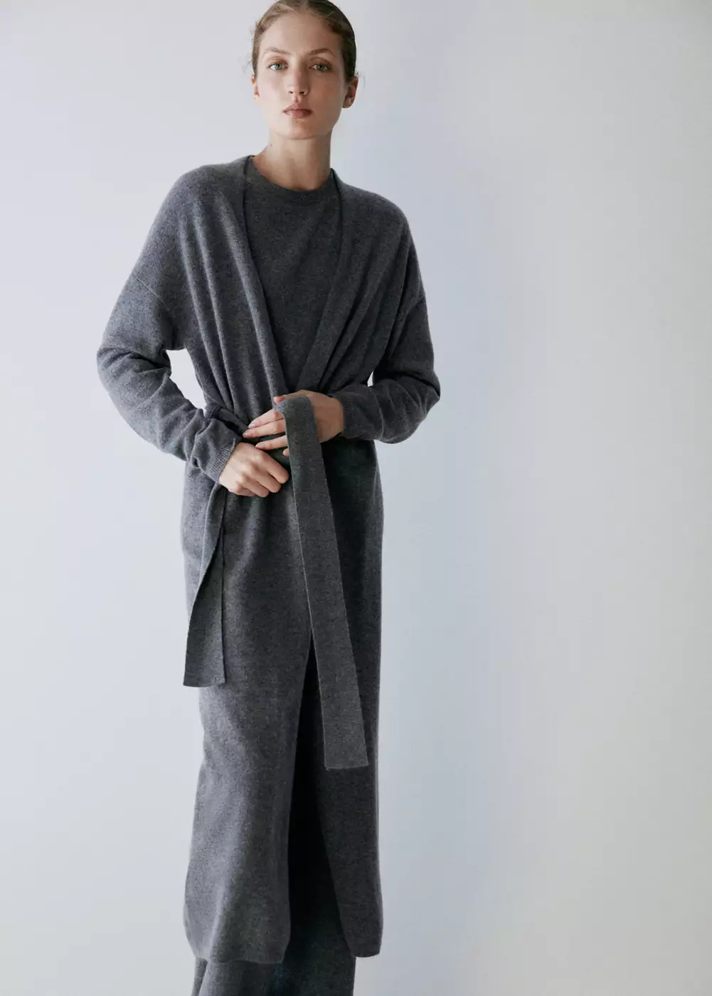 Cardigan 100 % cachemire coupe longue, MANGO