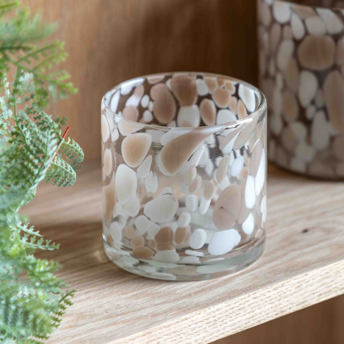 Small Confetti Glass Candle Holder in Taupe, ÉDITÉ
