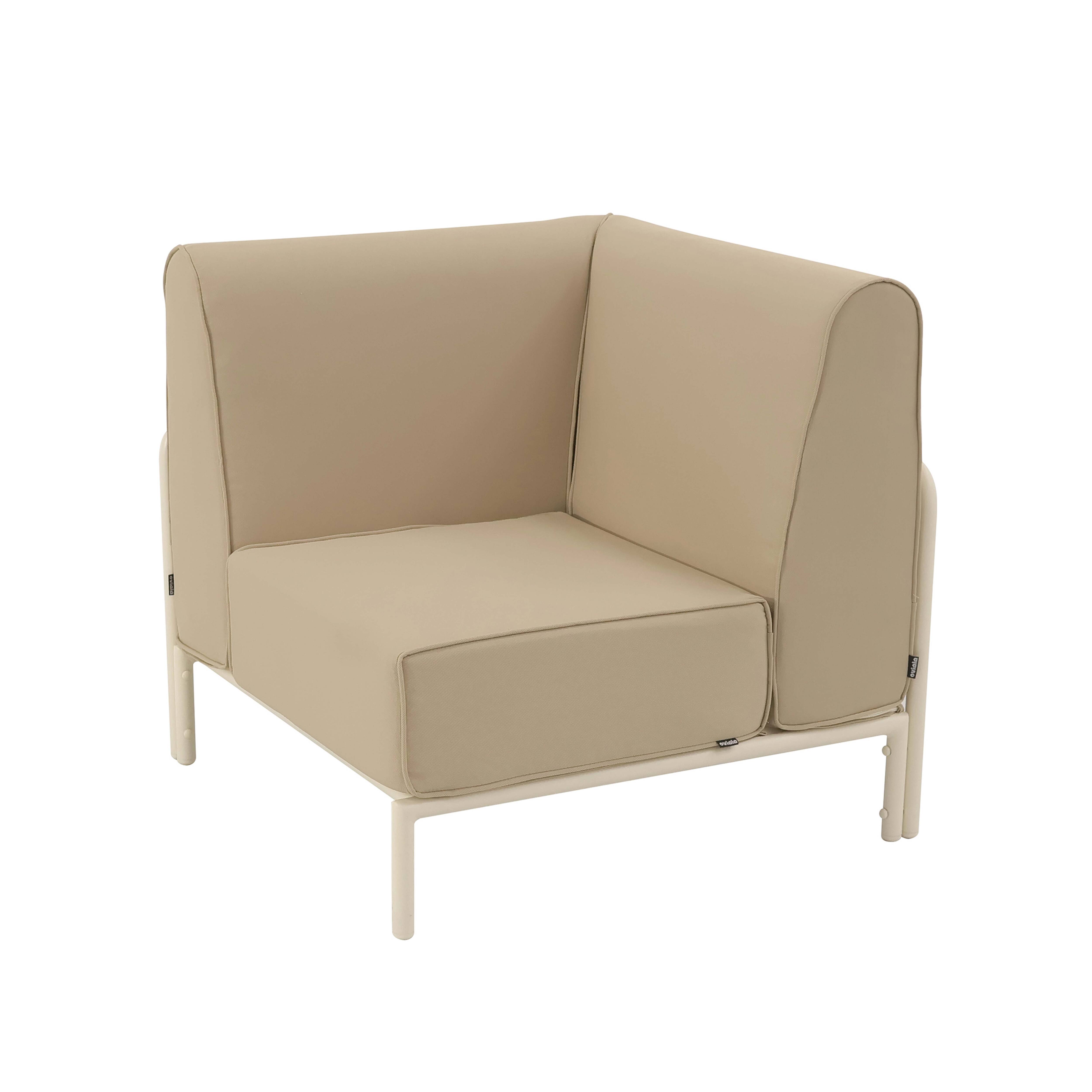Fauteuil d'angle pour salon de jardin modulable, PATIO, OVIALA