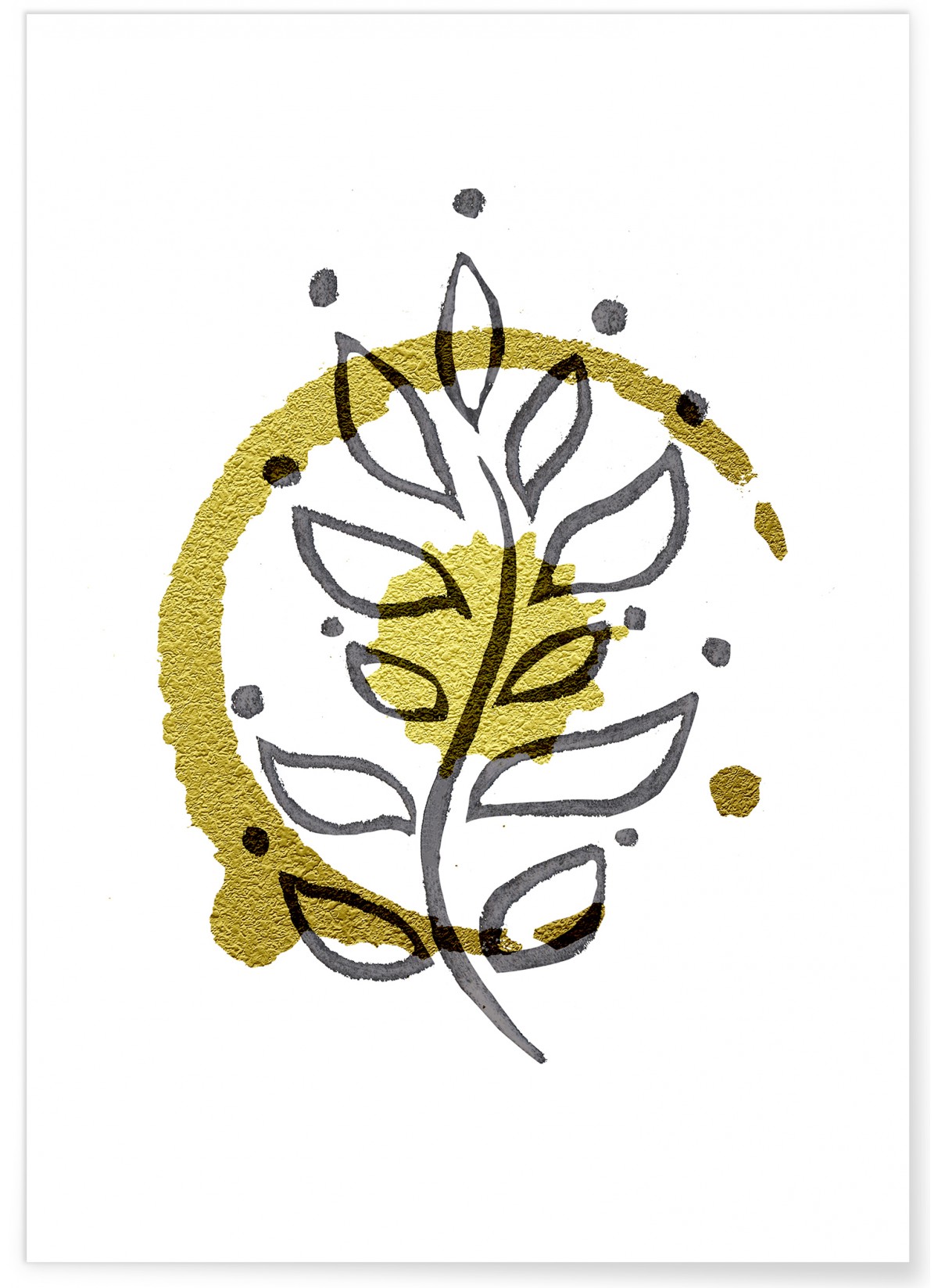 Affiche Abstract Feuille d'or 1, L'AFFICHERIE