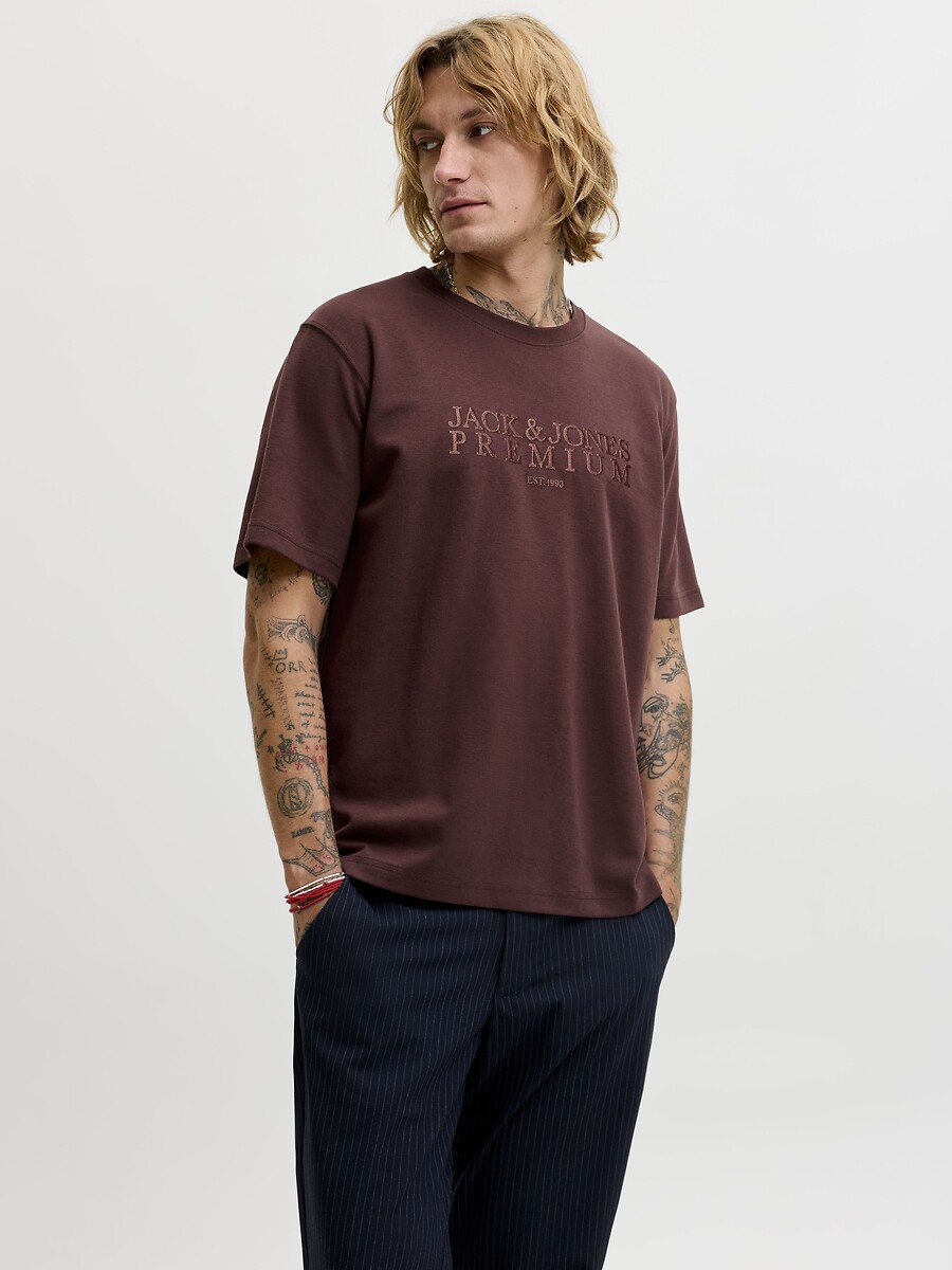 T-shirt manches courtes, logo ton sur ton, JACK & JONES