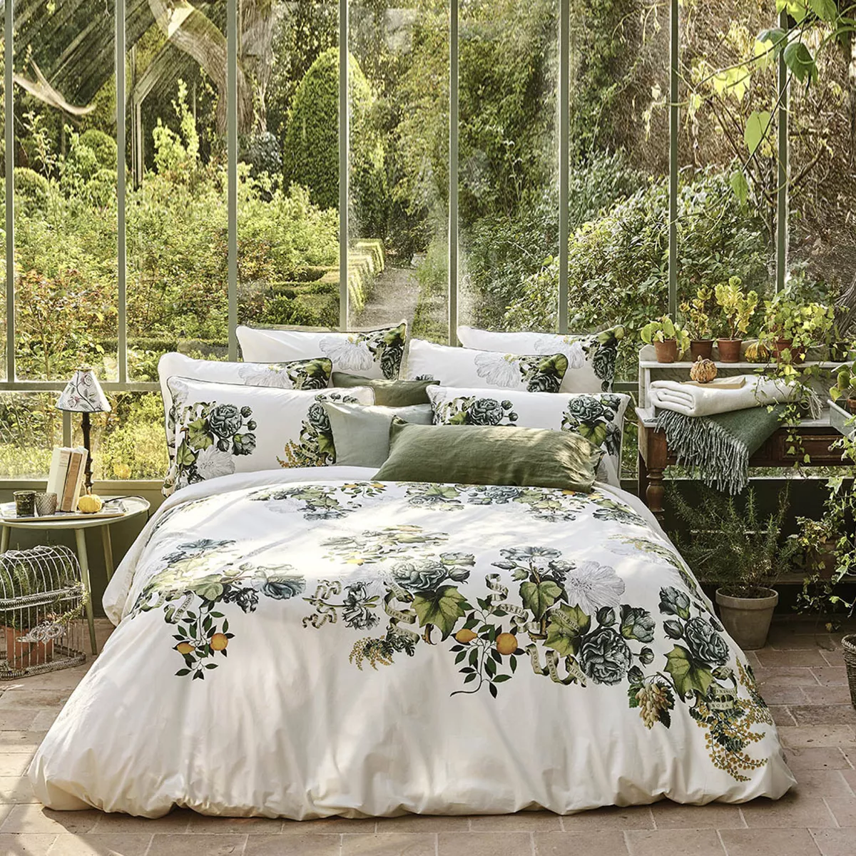 Housse de couette percale de coton lavé GIARDINO, GARNIER THIEBAUT