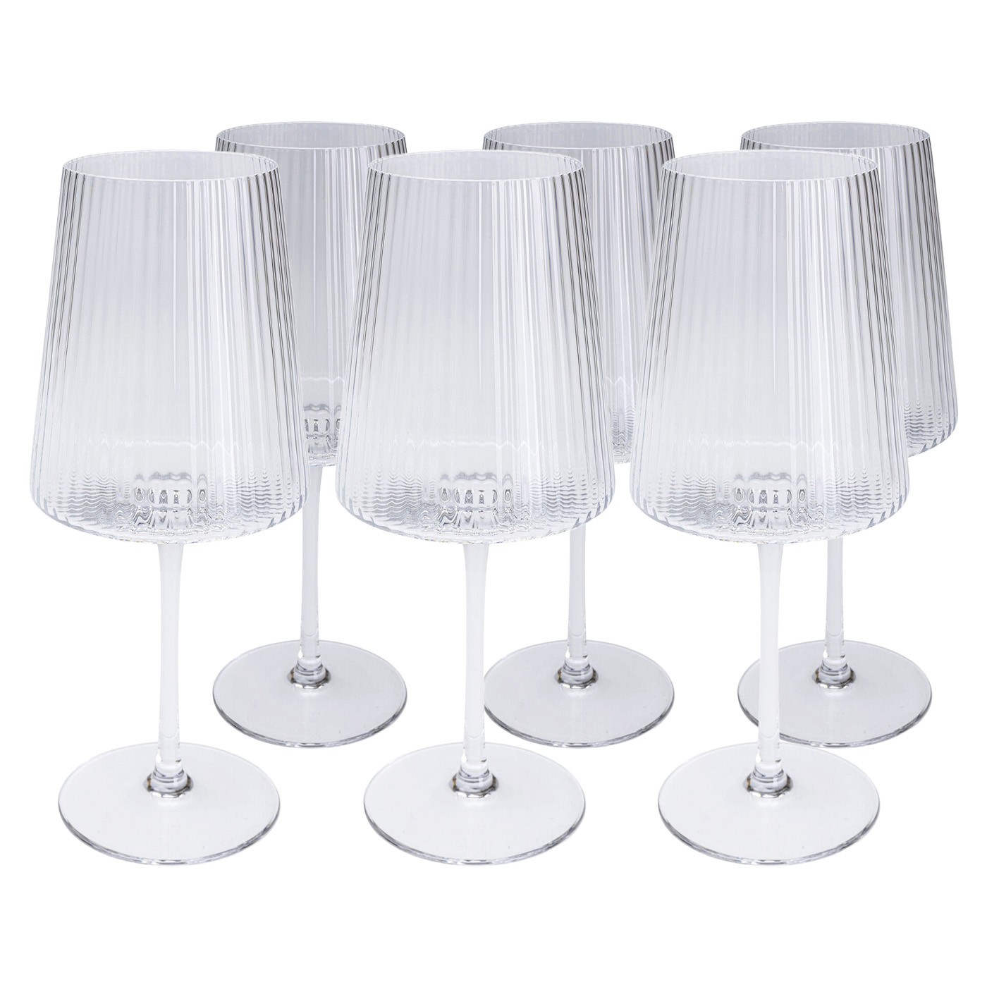 Lot de 6 verres à vin, RIFFLE, KARE DESIGN