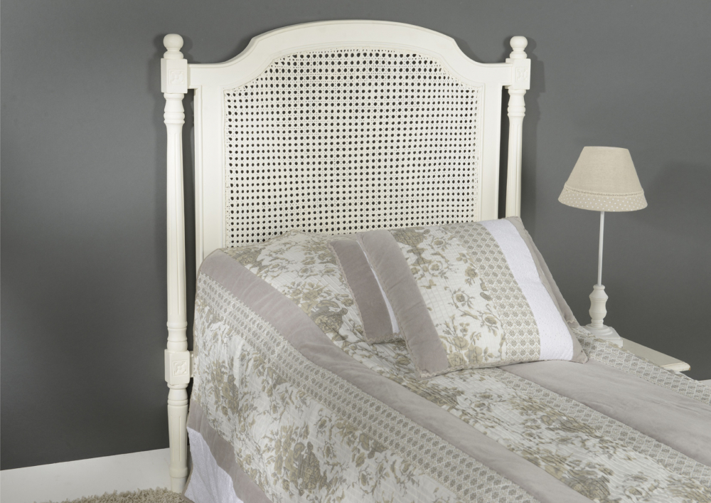 Tête de lit pour lit 90 cm en bois et rotin Helena, AMADEUS