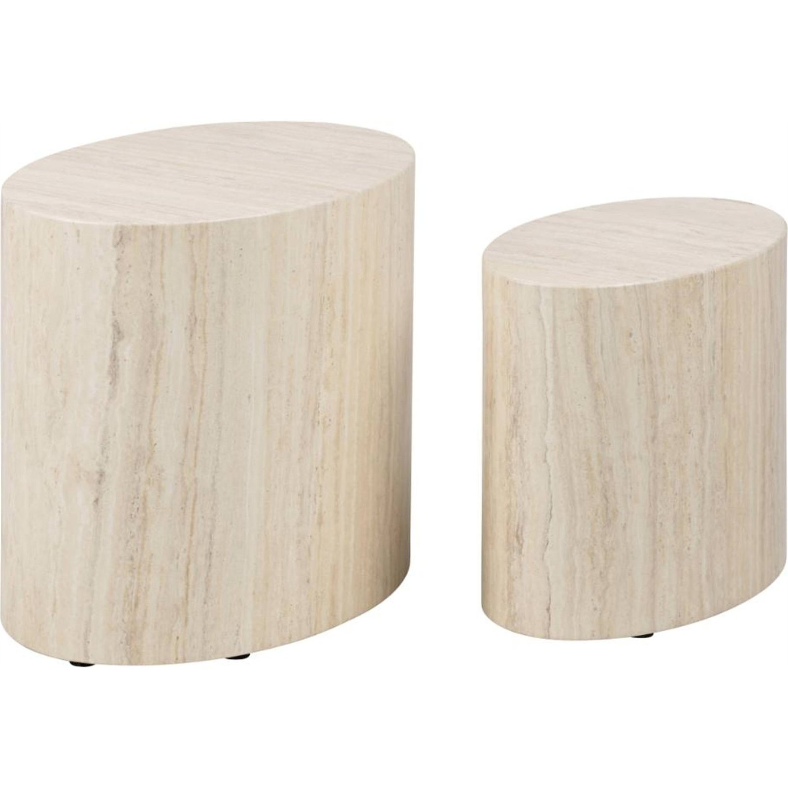 Lot de 2 tables basses gigognes cylindriques, RECOLLECTION